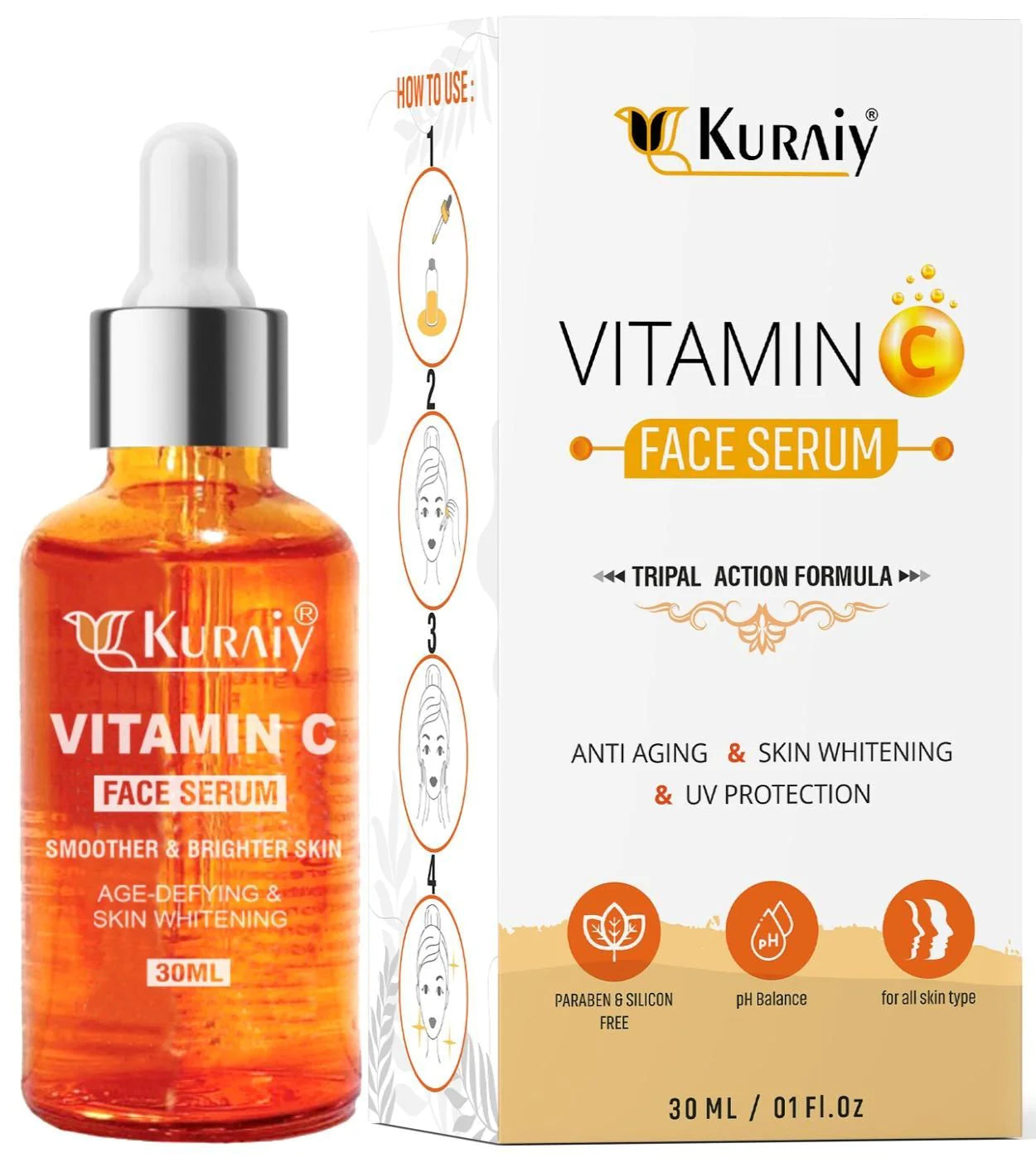 Kuraiy Best Vitamin C Brightening Skin Face Serum | For Men & Women | All Skin  (30 ml)