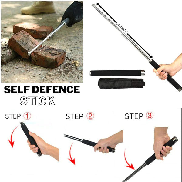 Self Defense Stick or Hand Pointer Extendable Telescopic Retractable Pointer